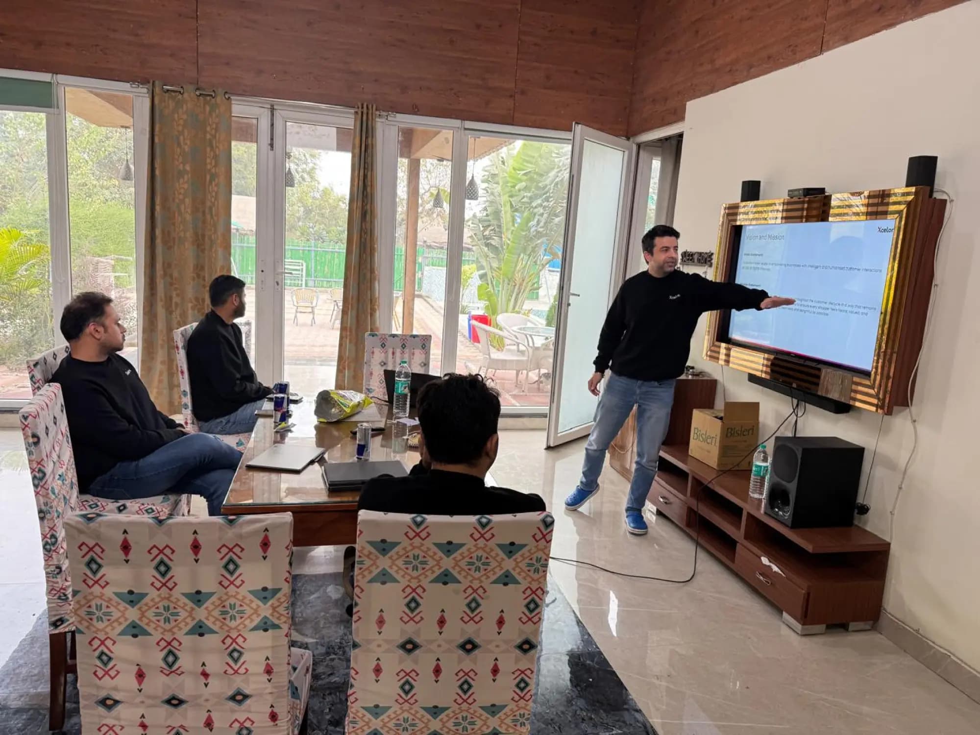 A leadership meeting in the Xcelore office